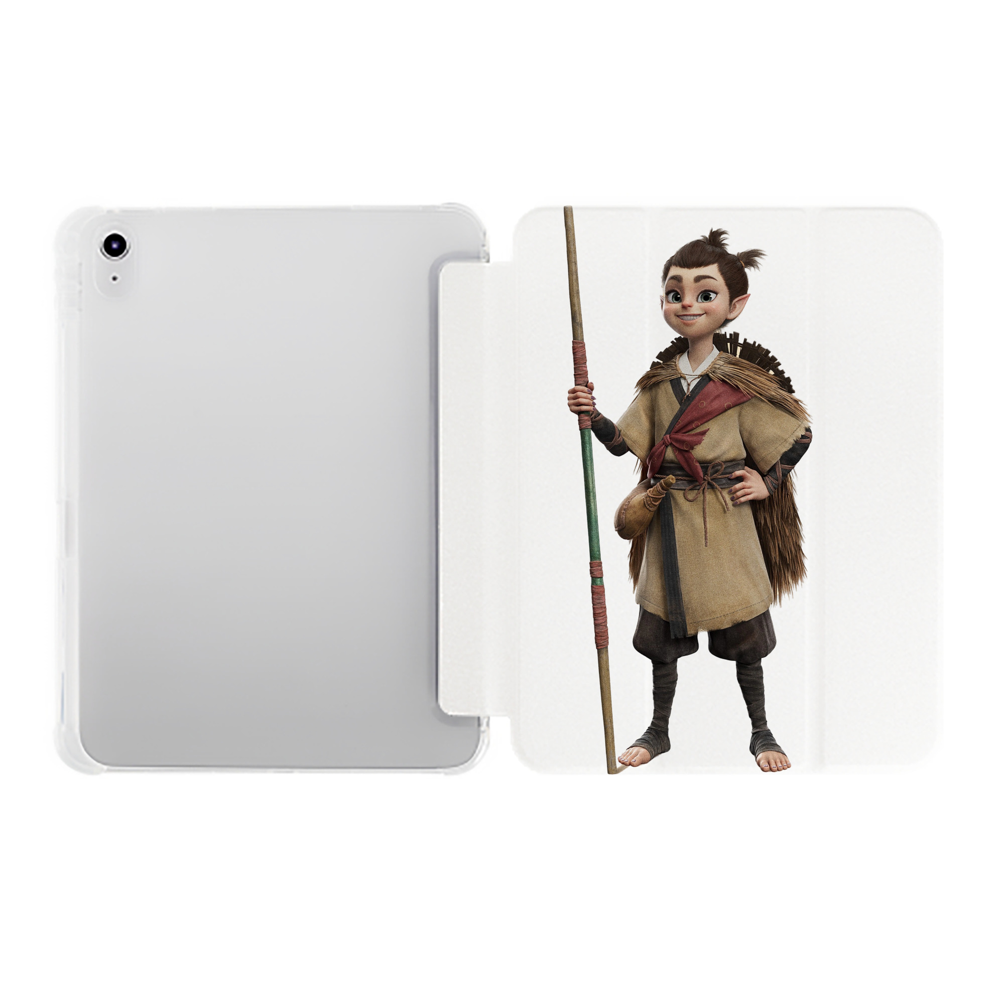 （画像用） Ne Zha 2 ナタ 魔童の大暴れ IPad ケース ペン収納付き 三つ折りスタンド PUレザー×シリコン 対応機種9.5/10.5/10.9インチ